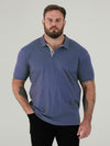 GRANT -D555 Denim Blue Combed Pique Polo Shirt with Pocket
