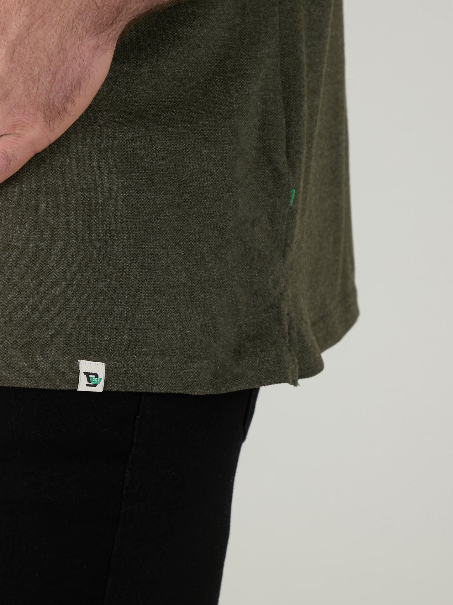 GRANT -D555 Khaki Green Combed Pique Polo Shirt with Pocket