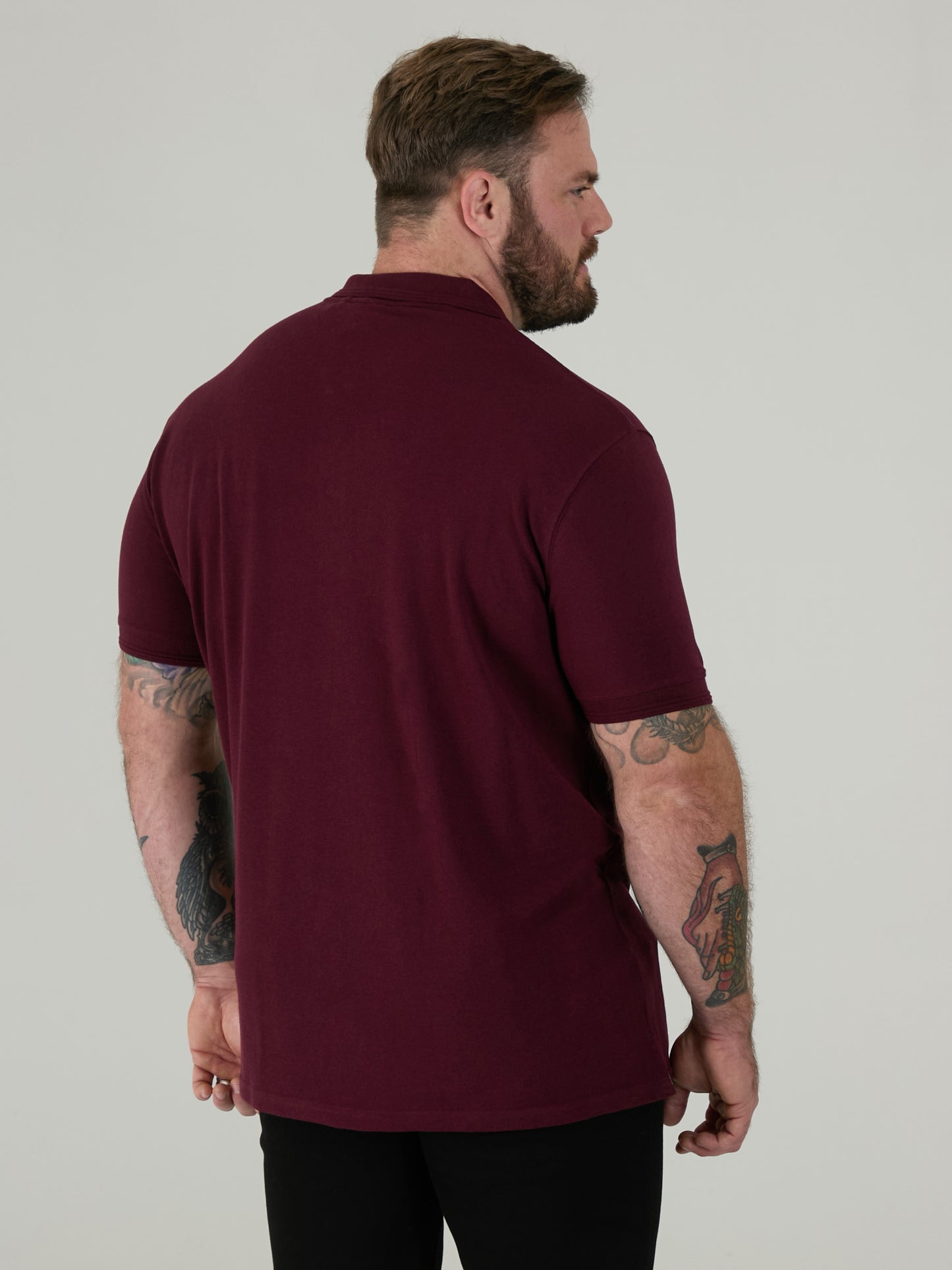 GRANT -D555 Maroon Red Combed Pique Polo Shirt with Pocket