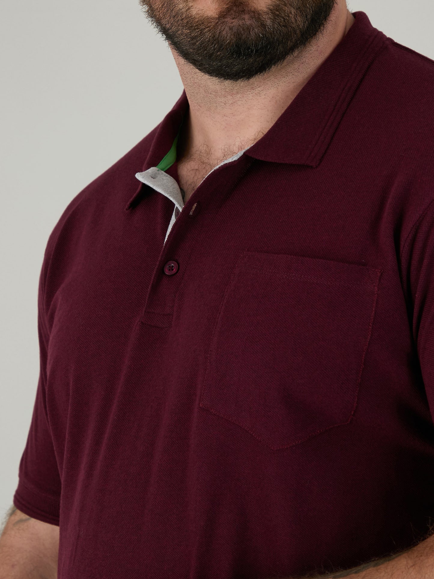GRANT -D555 Maroon Red Combed Pique Polo Shirt with Pocket
