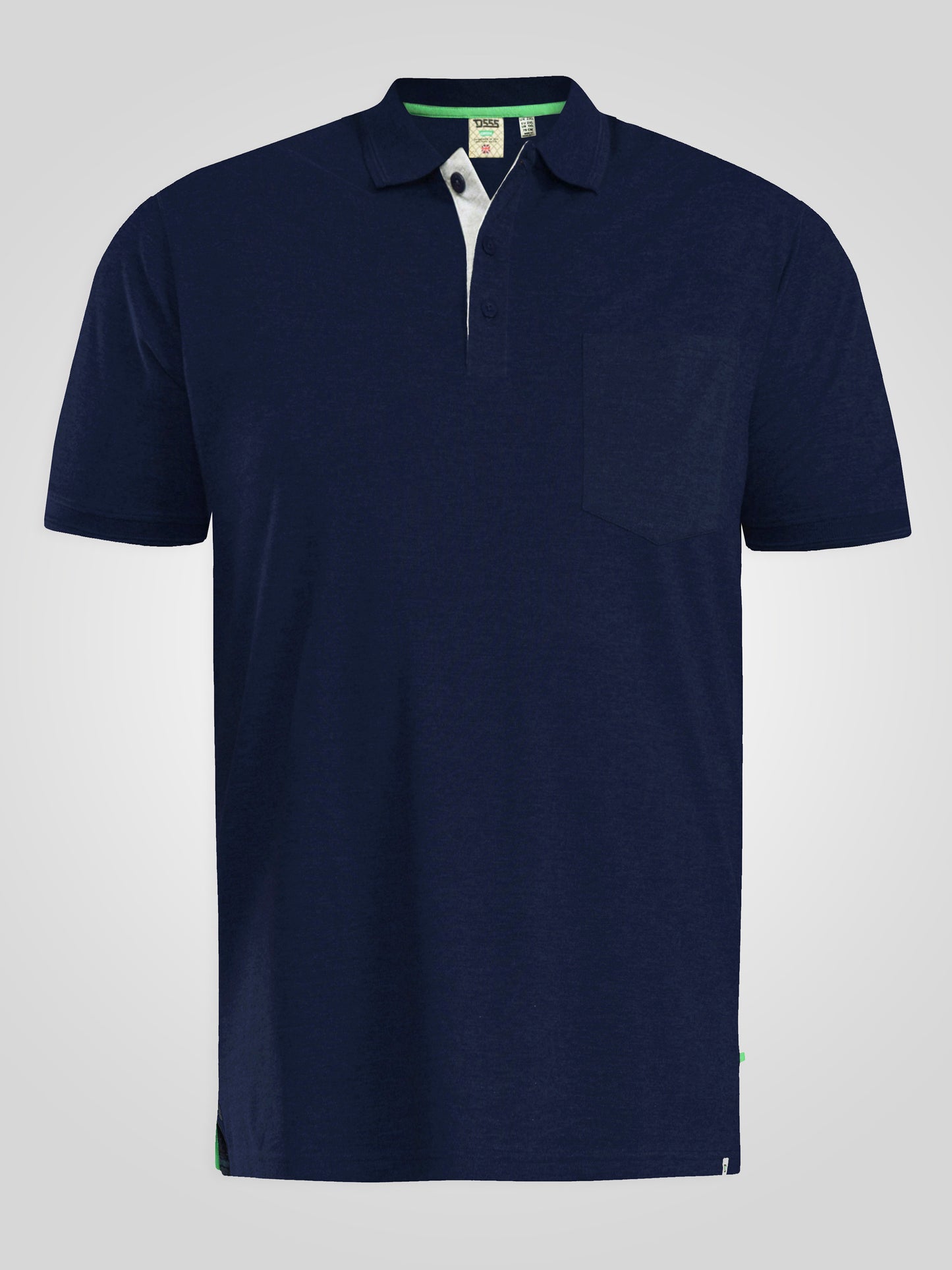 GRANT -D555 Navy Blue Combed Pique Polo Shirt with Pocket