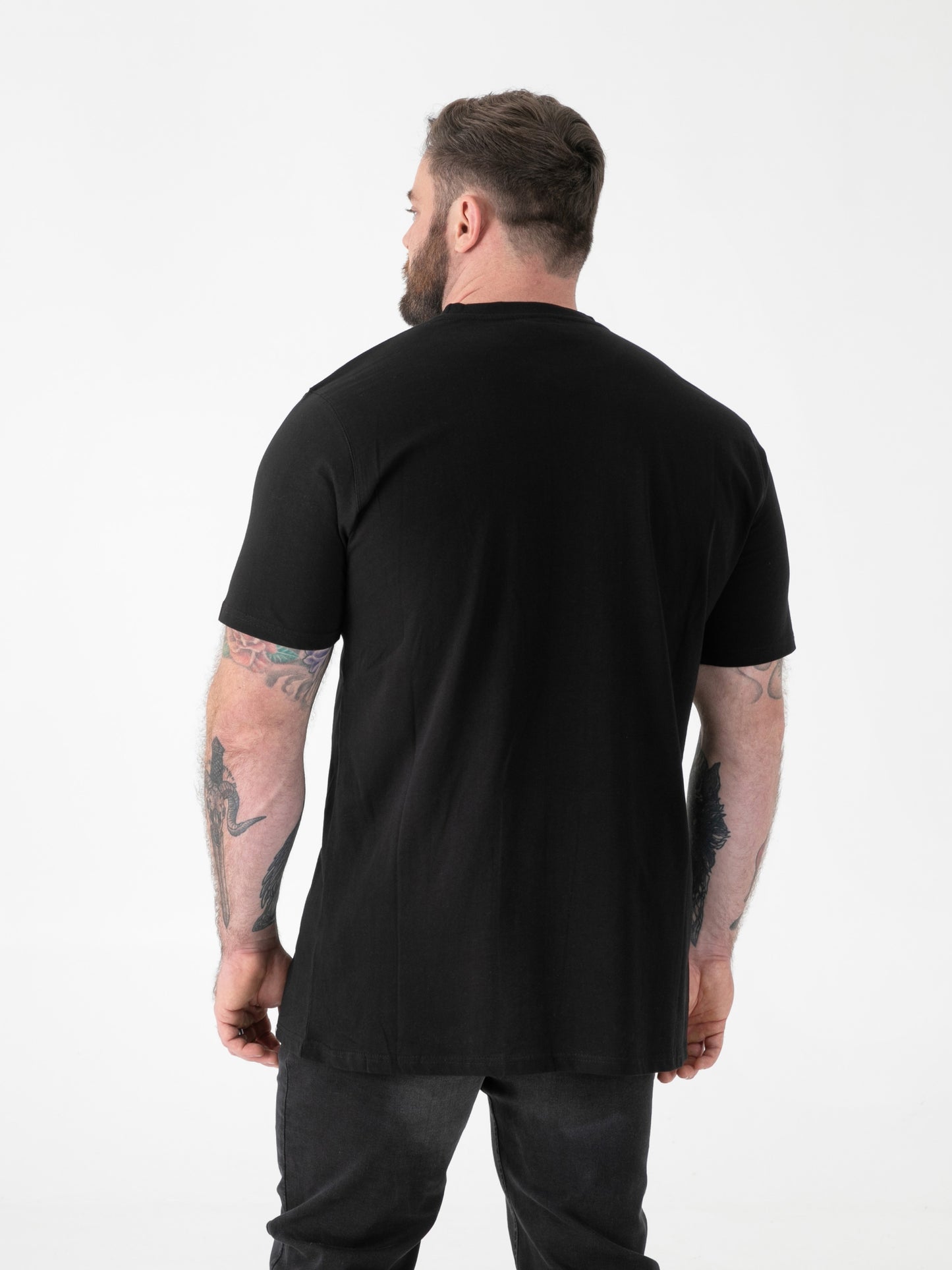 FLYERS  -D555 Black Premium Weight Combed Cotton Crew Neck T-Shirts