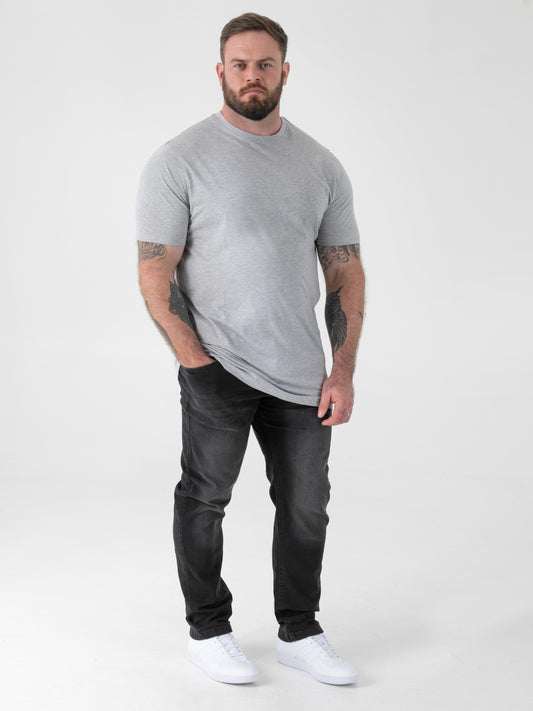 FLYERS  -D555 Grey Premium Weight Combed Cotton Crew Neck T-Shirts