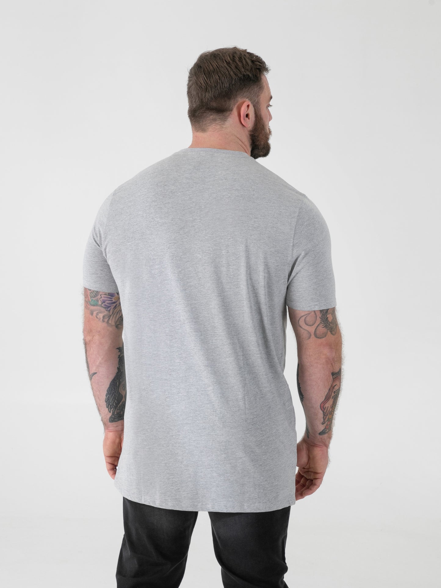 FLYERS  -D555 Grey Premium Weight Combed Cotton Crew Neck T-Shirts