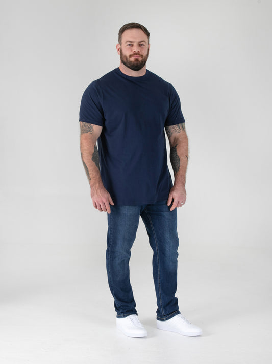 FLYERS  -D555 Navy Blue Premium Weight Combed Cotton Crew Neck T-Shirts