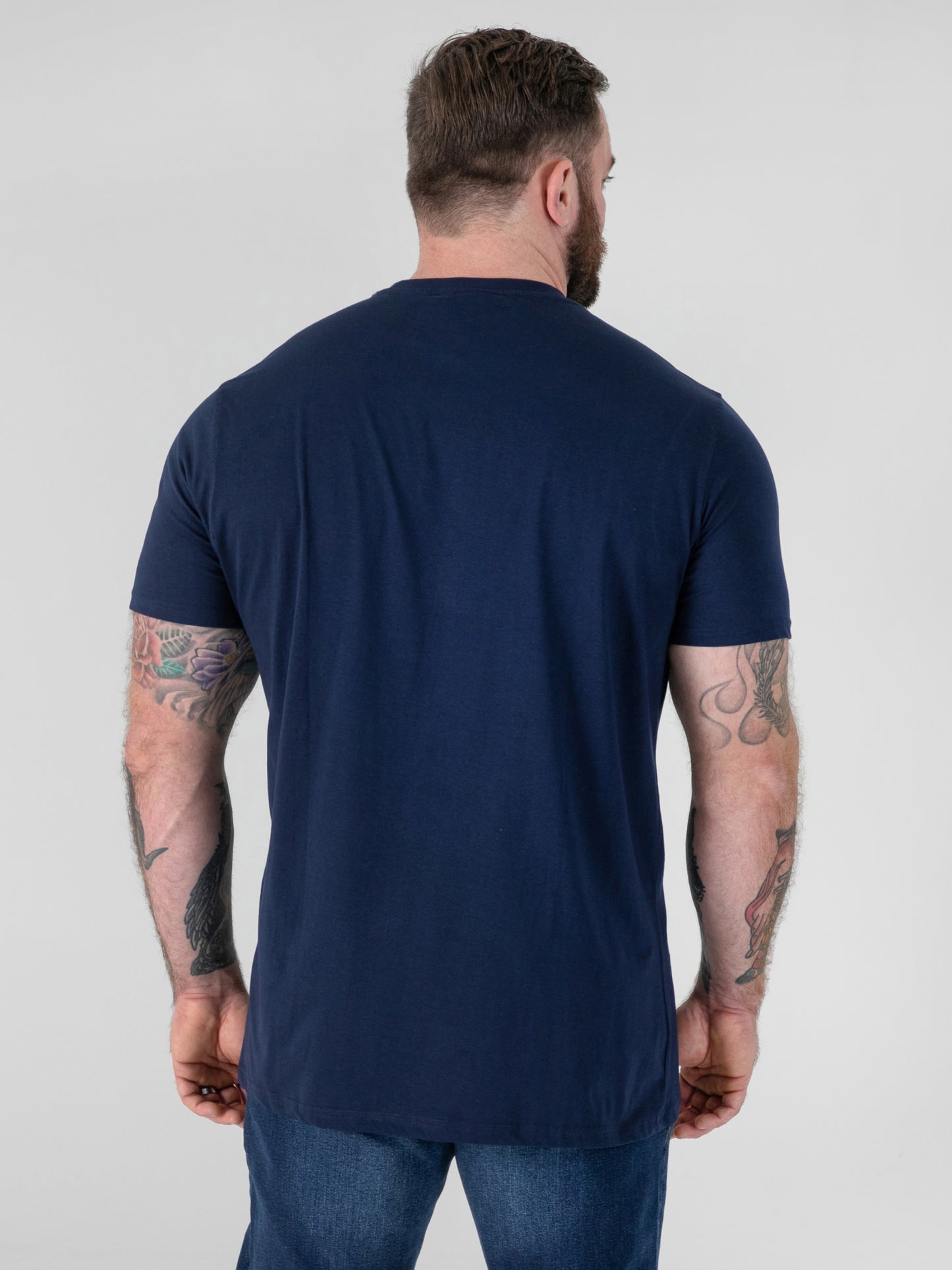FLYERS  -D555 Navy Blue Premium Weight Combed Cotton Crew Neck T-Shirts