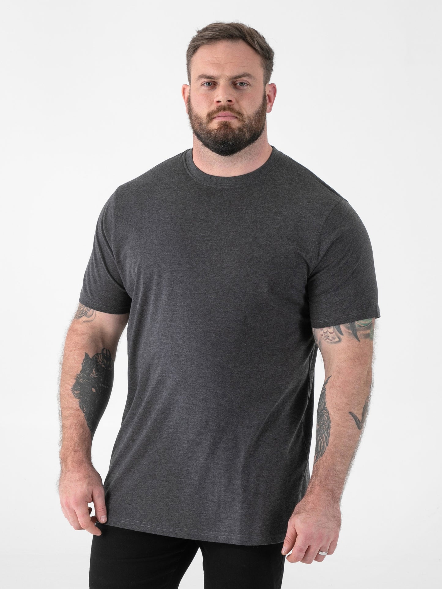 FLYERS  -D555 Charcoal Premium Weight Combed Cotton Crew Neck T-Shirts