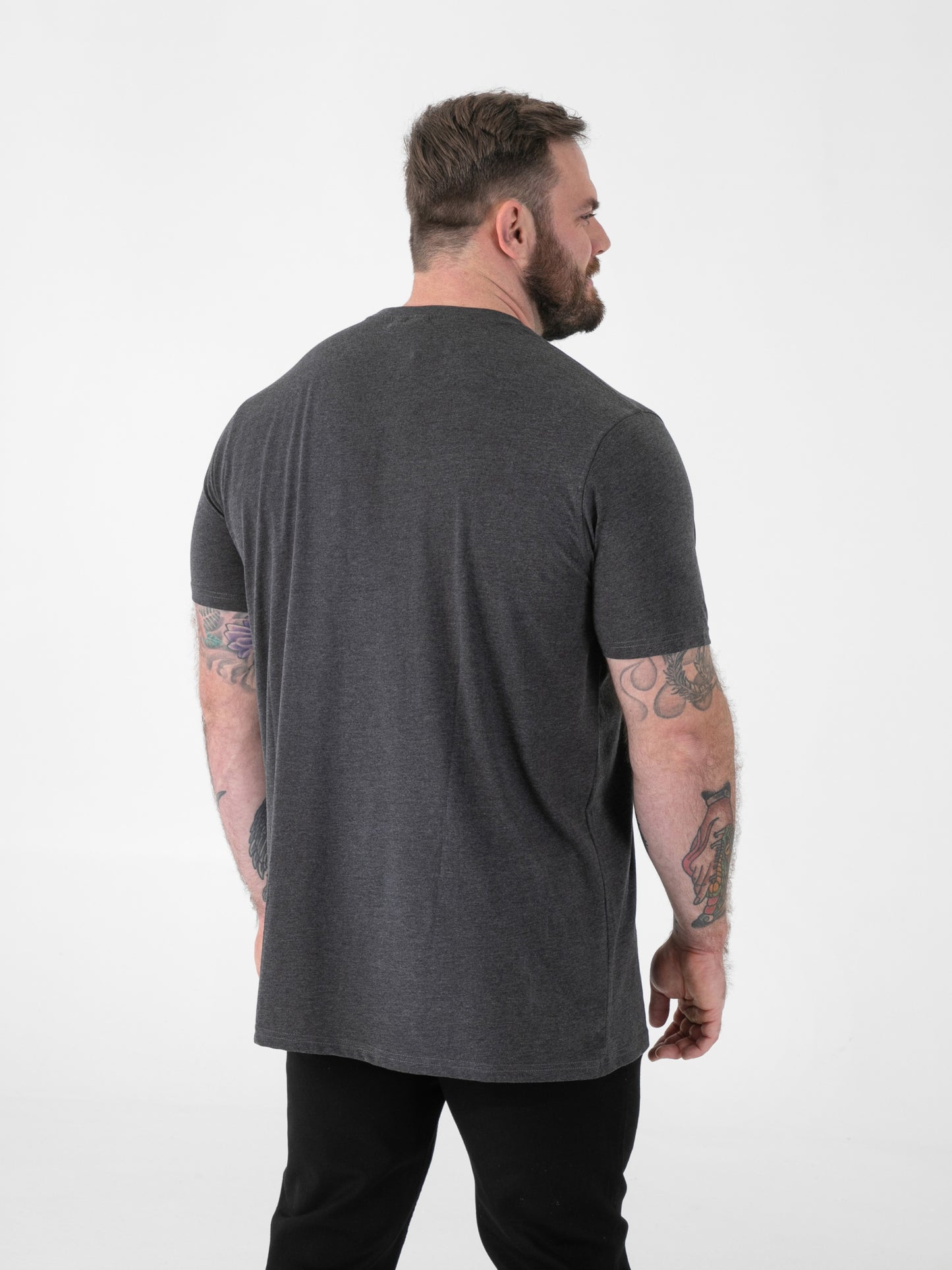 FLYERS  -D555 Charcoal Premium Weight Combed Cotton Crew Neck T-Shirts