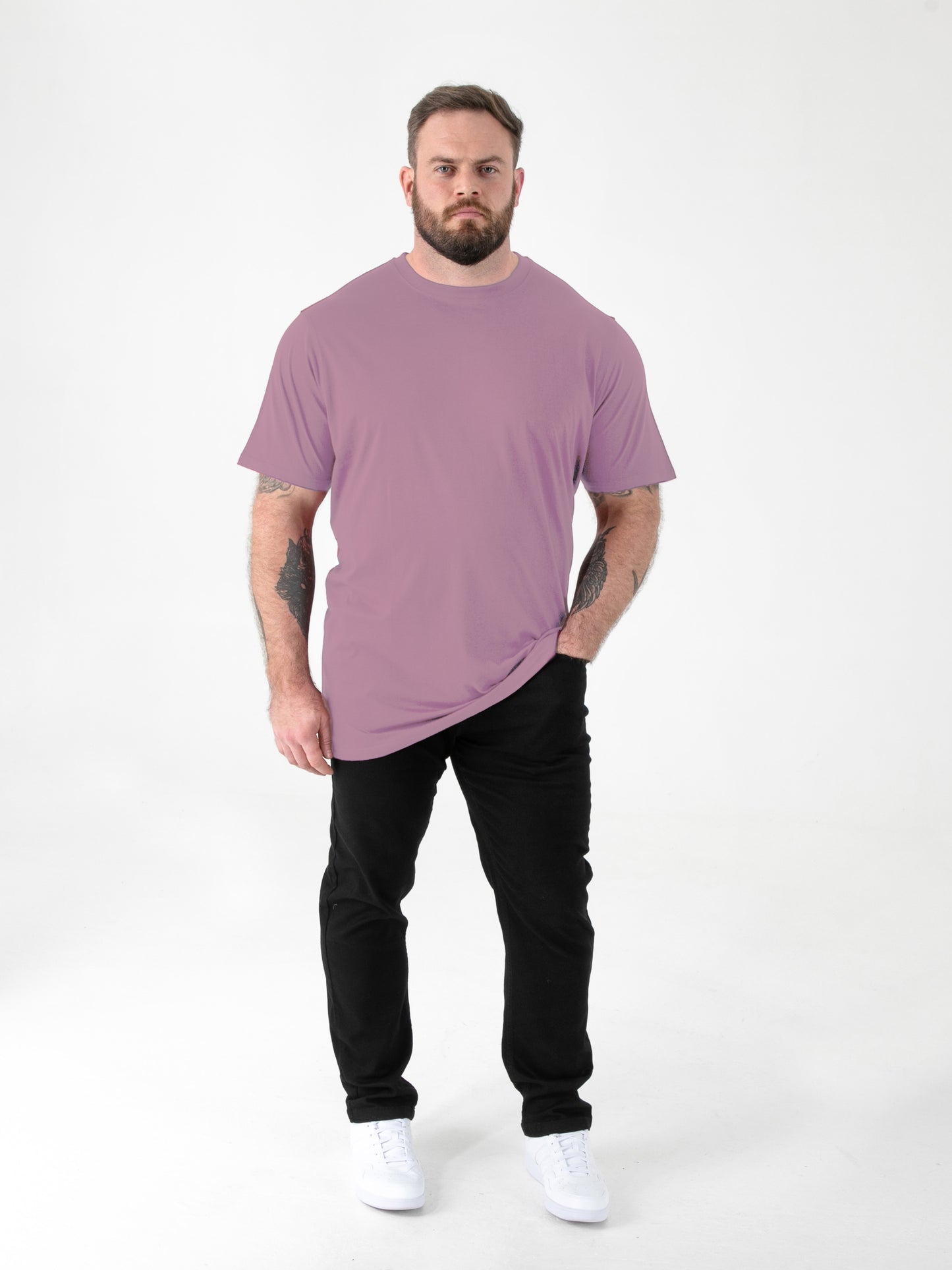 FLYERS  -D555 Grape Purple Premium Weight Combed Cotton Crew Neck T-Shirts