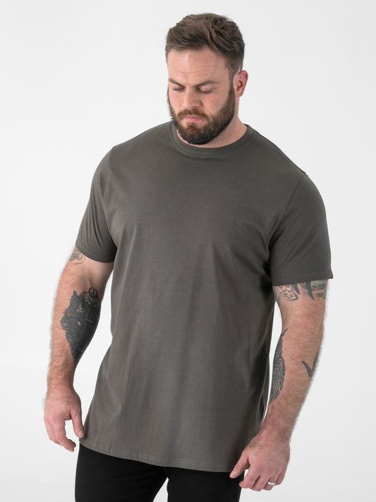 FLYERS  -D555 Khaki Green Premium Weight Combed Cotton Crew Neck T-Shirts