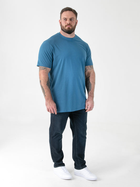 FLYERS  -D555 Teal Blue Premium Weight Combed Cotton Crew Neck T-Shirts