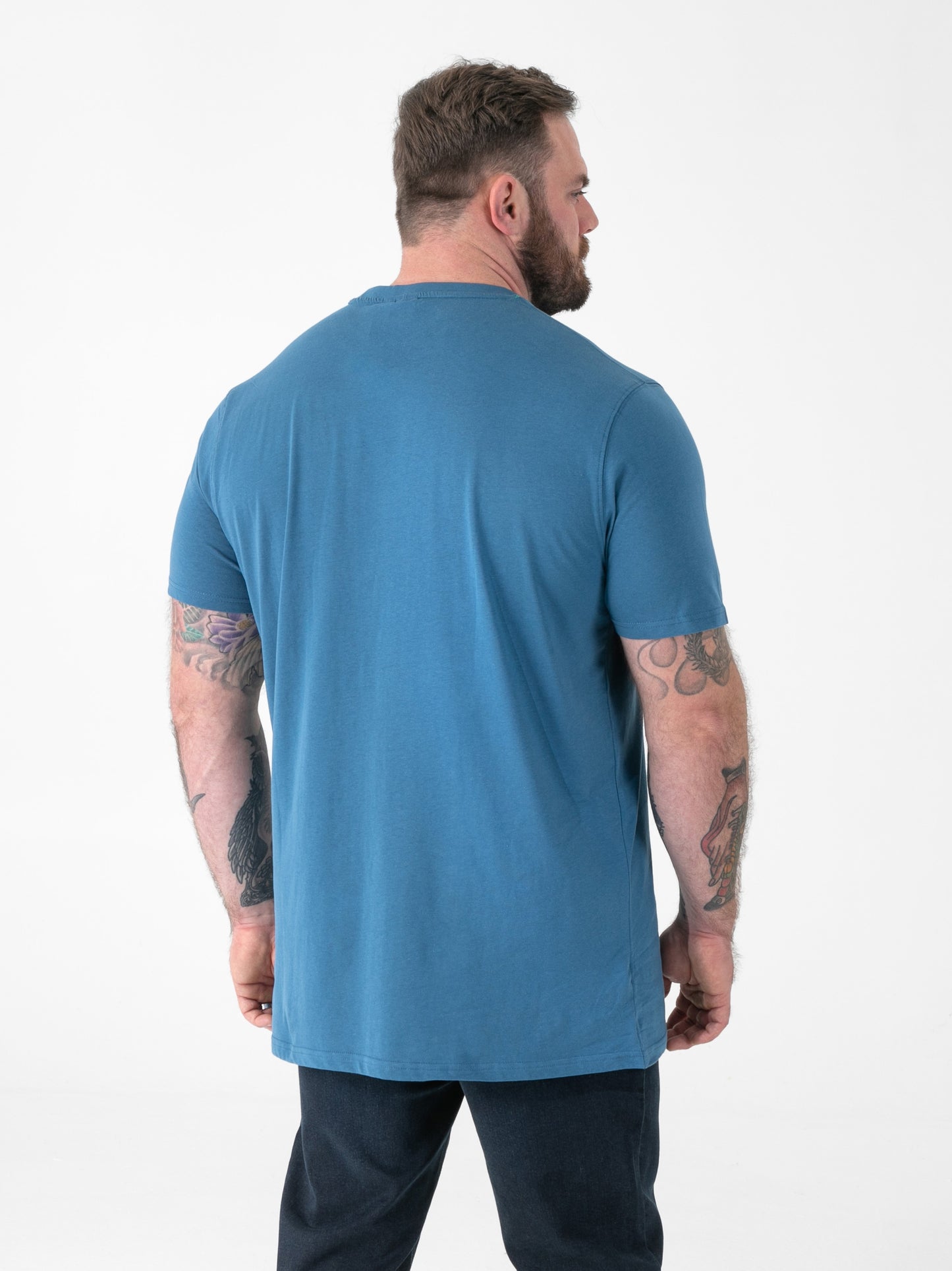 FLYERS  -D555 Teal Blue Premium Weight Combed Cotton Crew Neck T-Shirts
