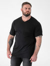 SIGNATURE -D555 Black Premium Weight Combed Cotton V Neck T-Shirt