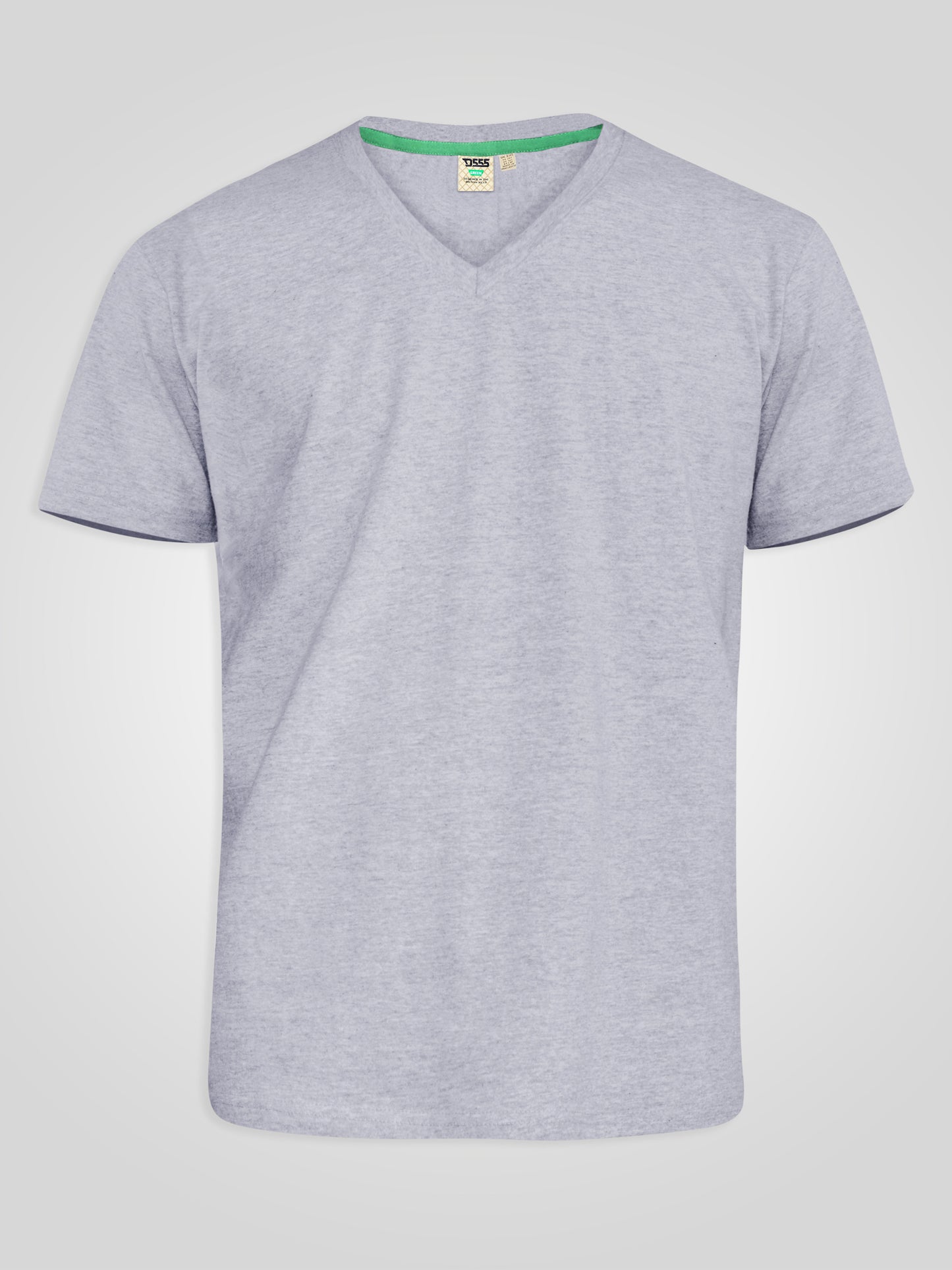 SIGNATURE -D555 Grey Premium Weight Combed Cotton V Neck T-Shirt