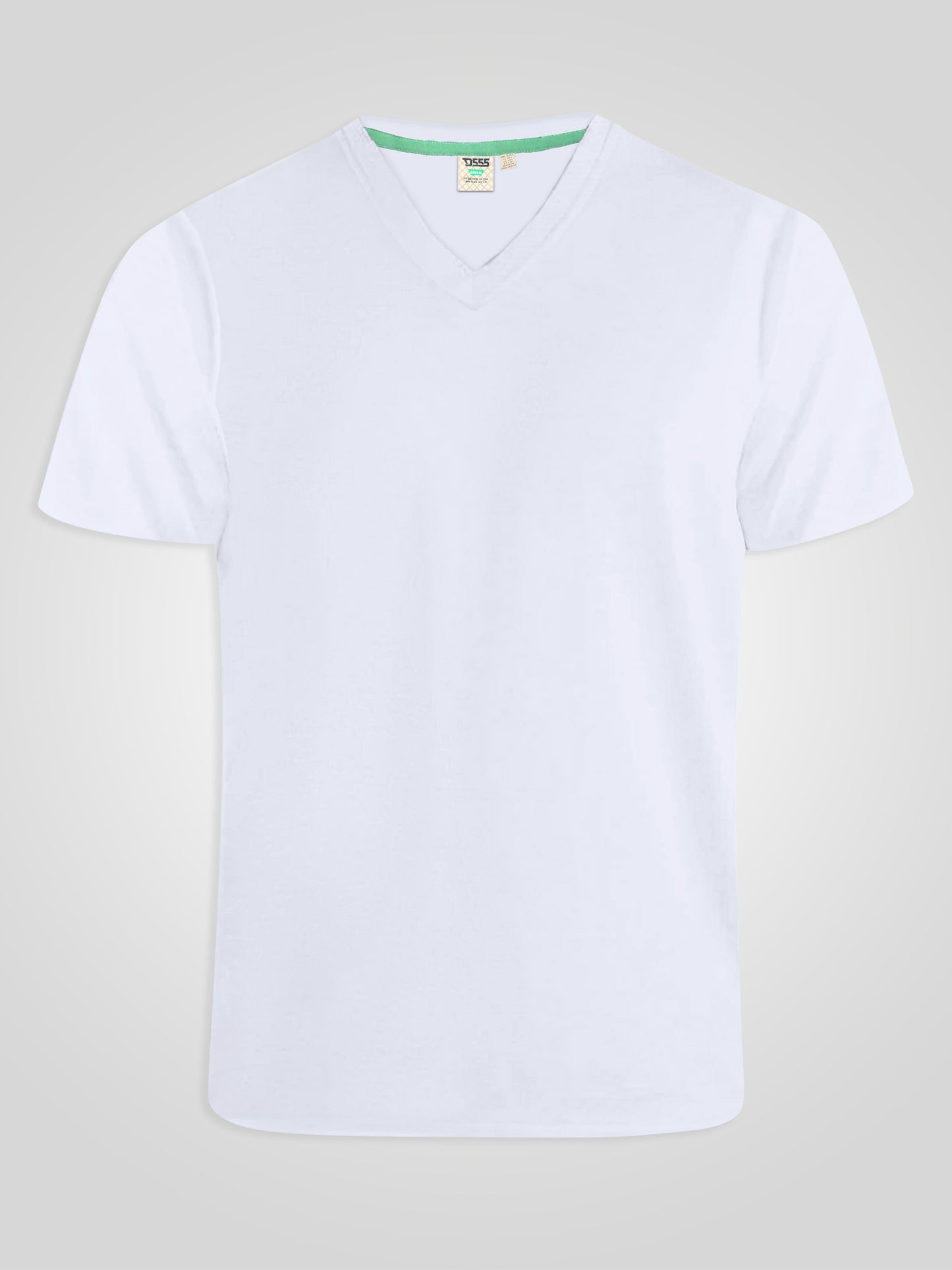 SIGNATURE -D555 White Premium Weight Combed Cotton V Neck T-Shirt