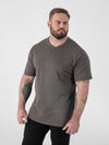 SIGNATURE -D555 Khaki Green Premium Weight Combed Cotton V Neck T-Shirt
