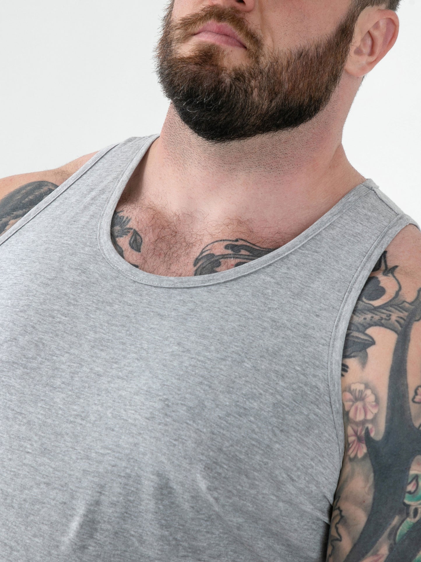 FABIO -D555 Grey Classic Muscle Vest