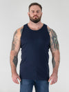 FABIO -D555 Navy Blue Classic Muscle Vest