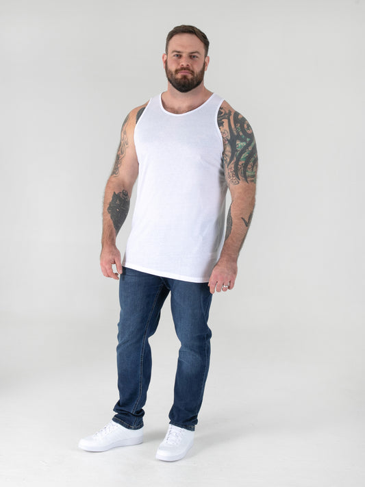 FABIO -D555 White Classic Muscle Vest