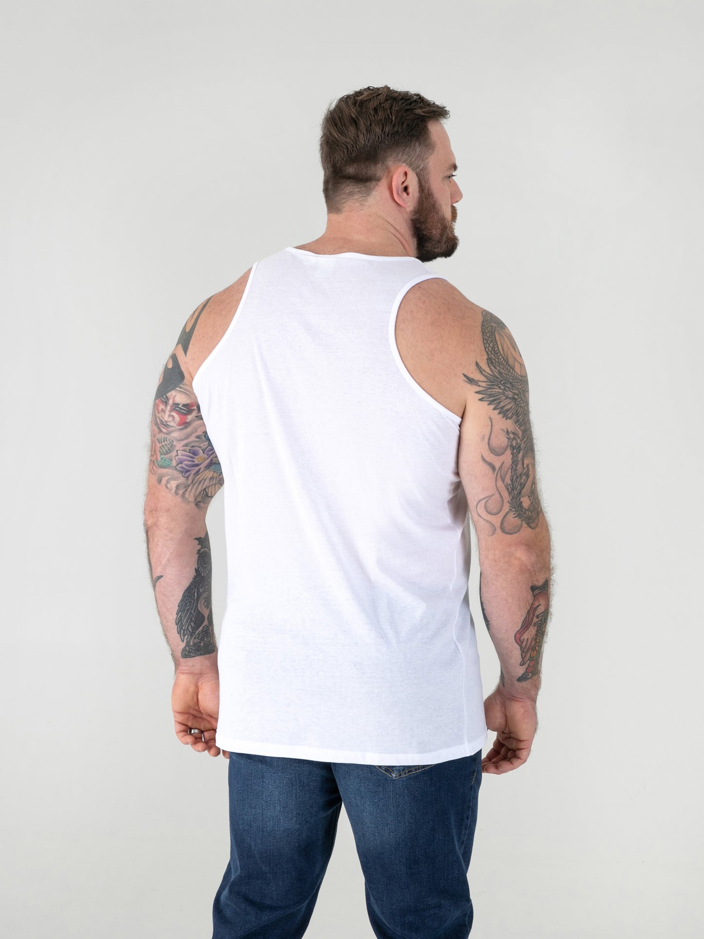 FABIO -D555 White Classic Muscle Vest