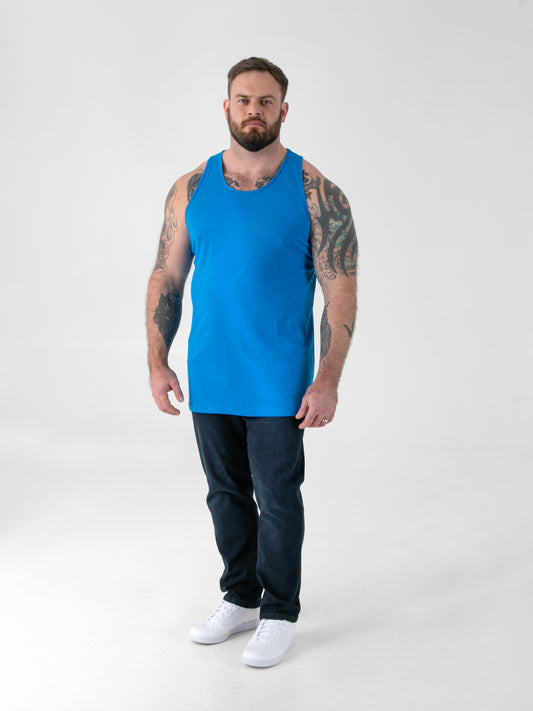 FABIO -D555 Blue Classic Muscle Vest