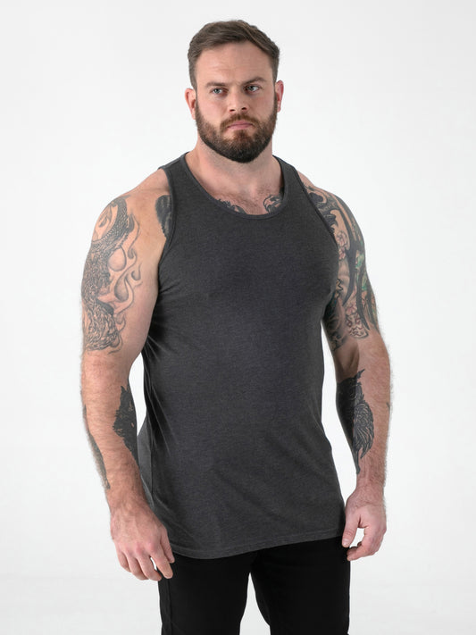FABIO -D555 Charcoal Classic Muscle Vest
