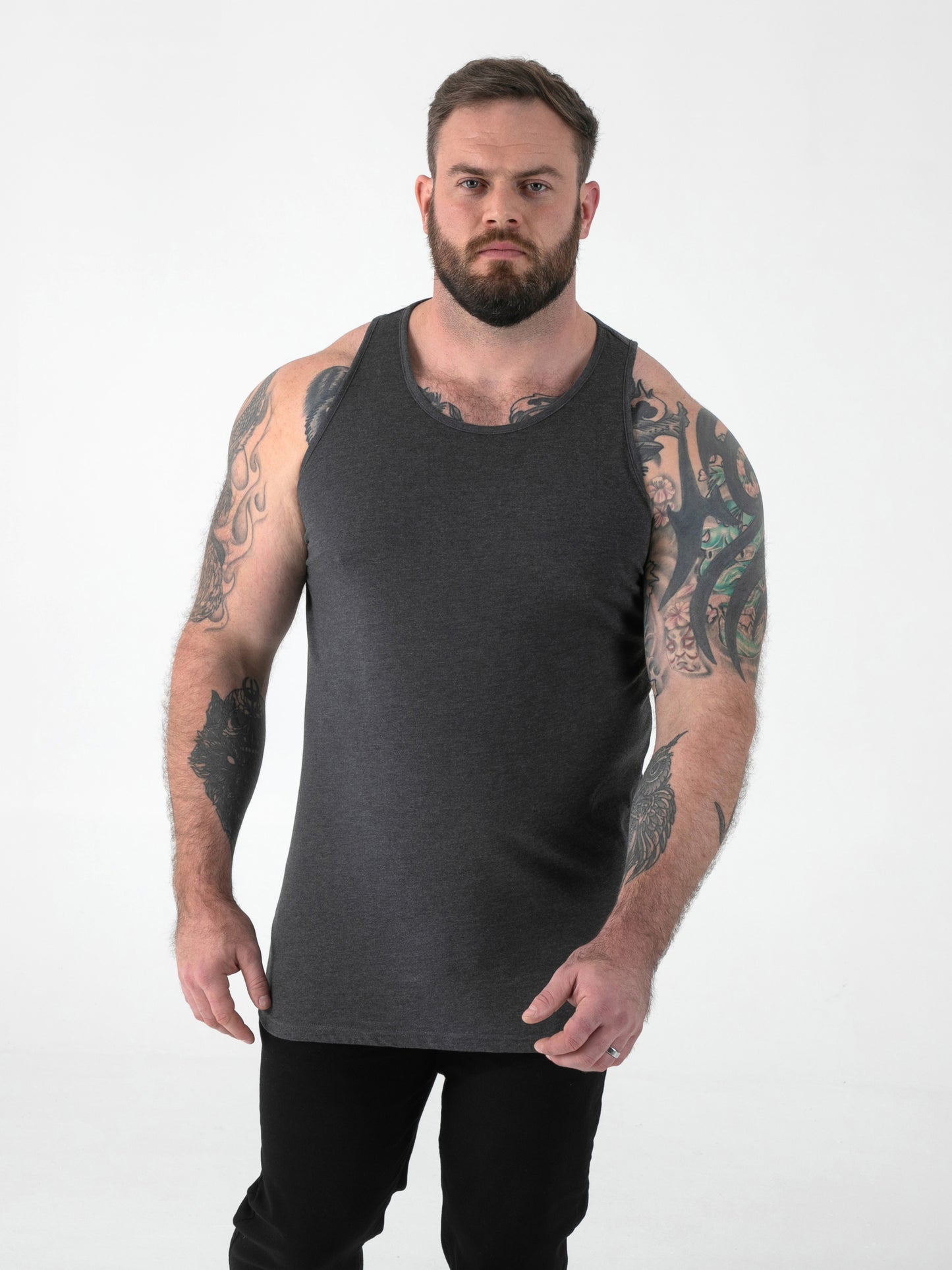 FABIO -D555 Charcoal Classic Muscle Vest