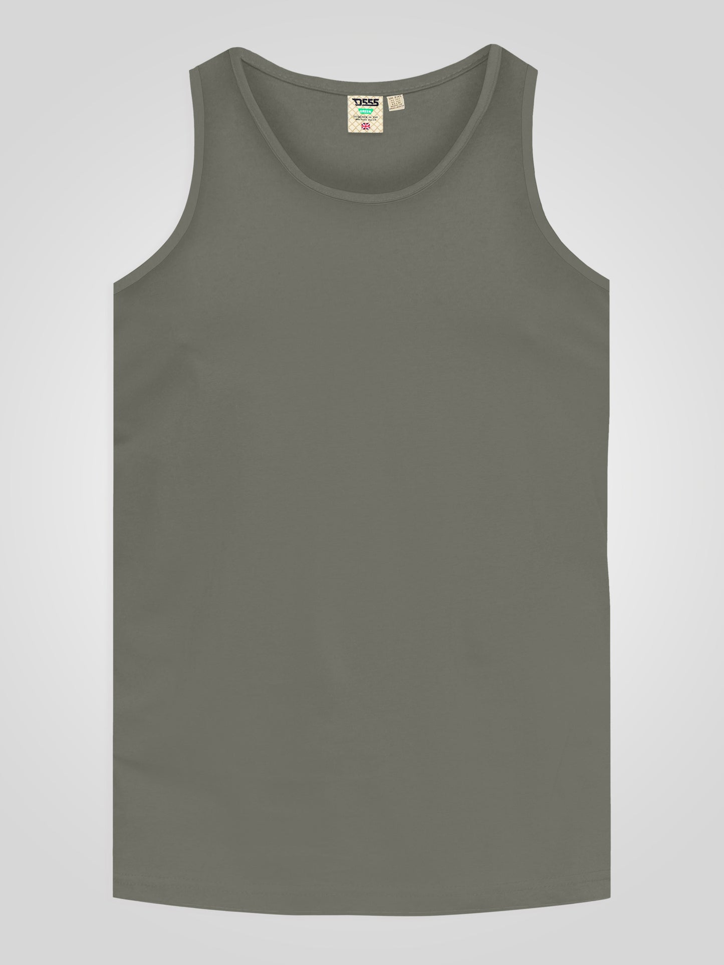 FABIO -D555 Khaki Green Classic Muscle Vest