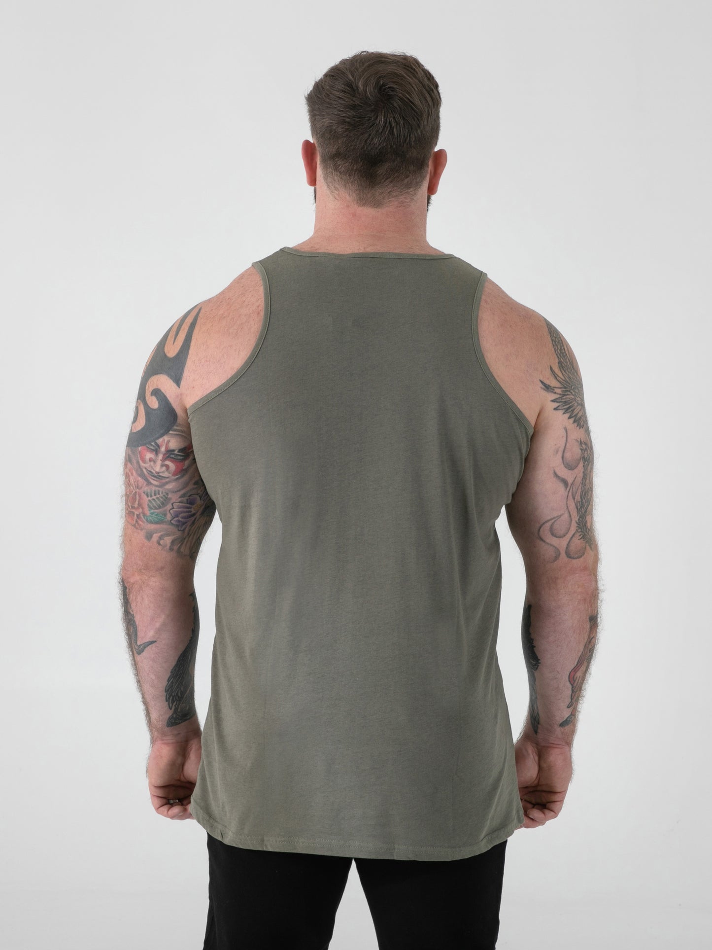 FABIO -D555 Khaki Green Classic Muscle Vest