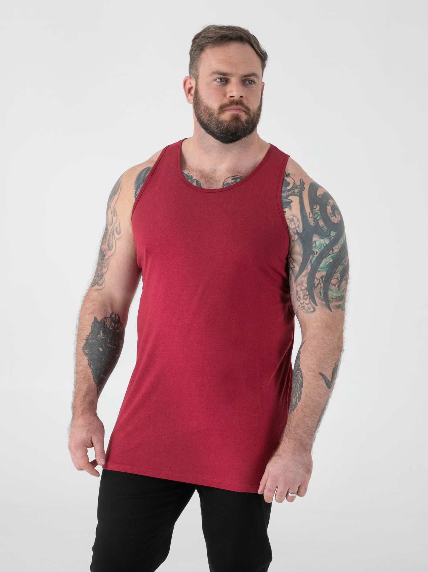 FABIO -D555 Red Classic Muscle Vest