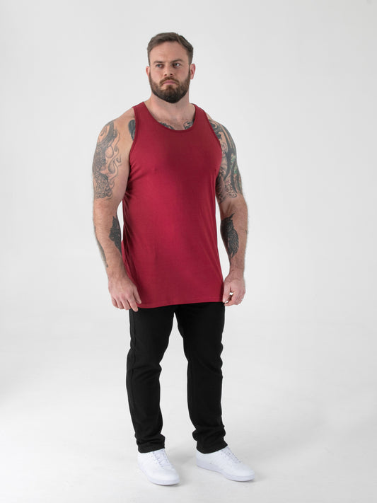FABIO -D555 Red Classic Muscle Vest