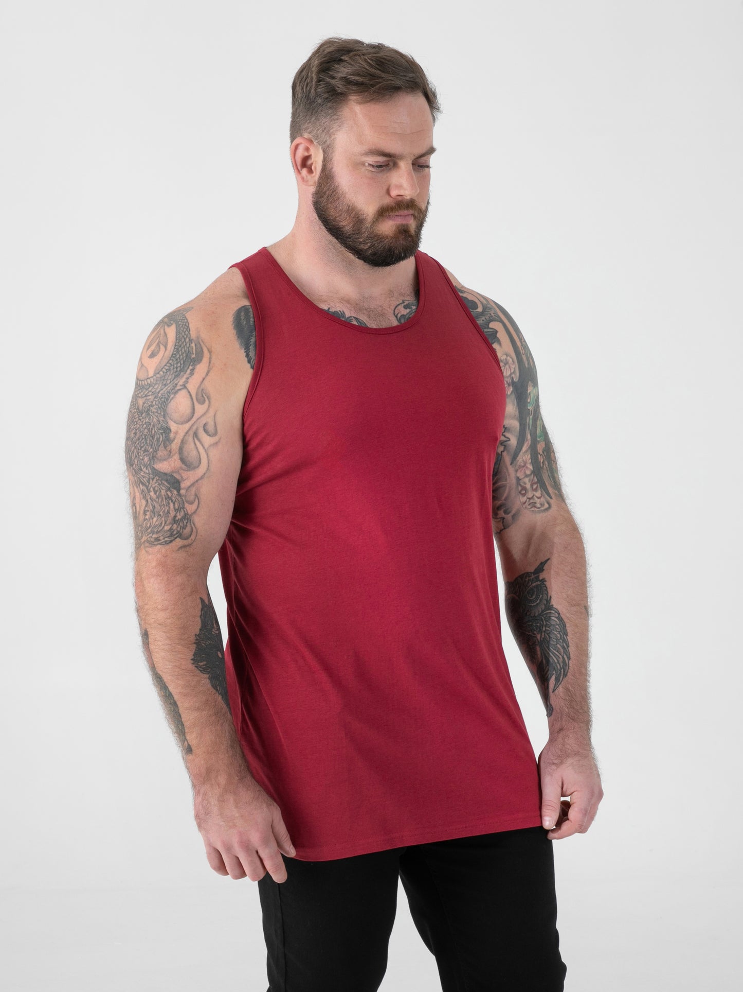FABIO -D555 Red Classic Muscle Vest