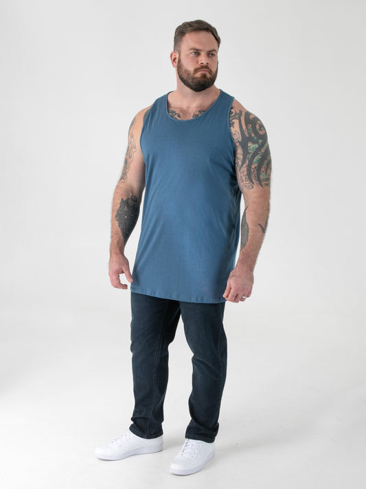 FABIO -D555 Teal Blue Classic Muscle Vest