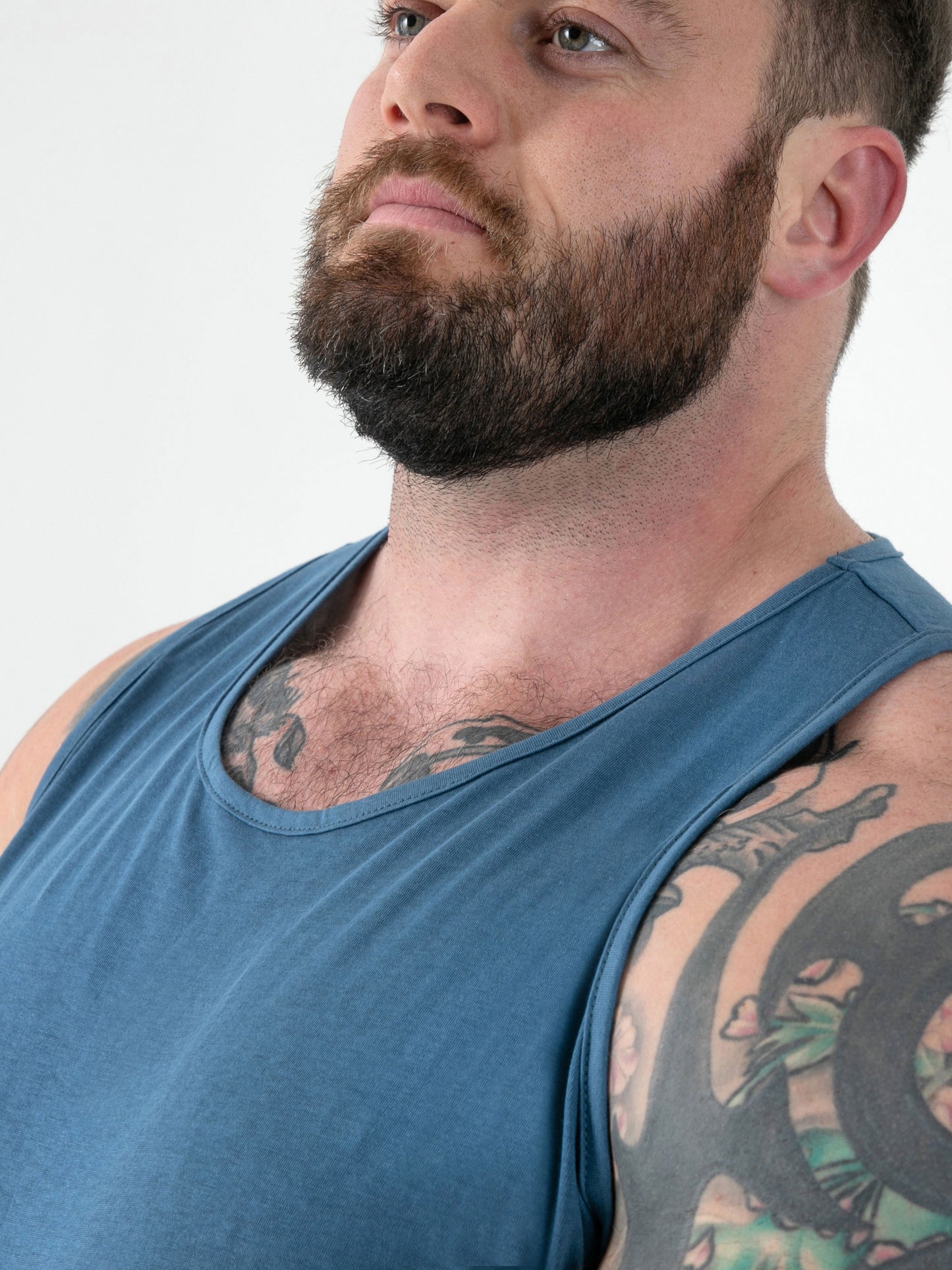 FABIO -D555 Teal Blue Classic Muscle Vest