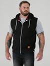 BLAKE-D555 Black Sleeveless Fleece Hoody