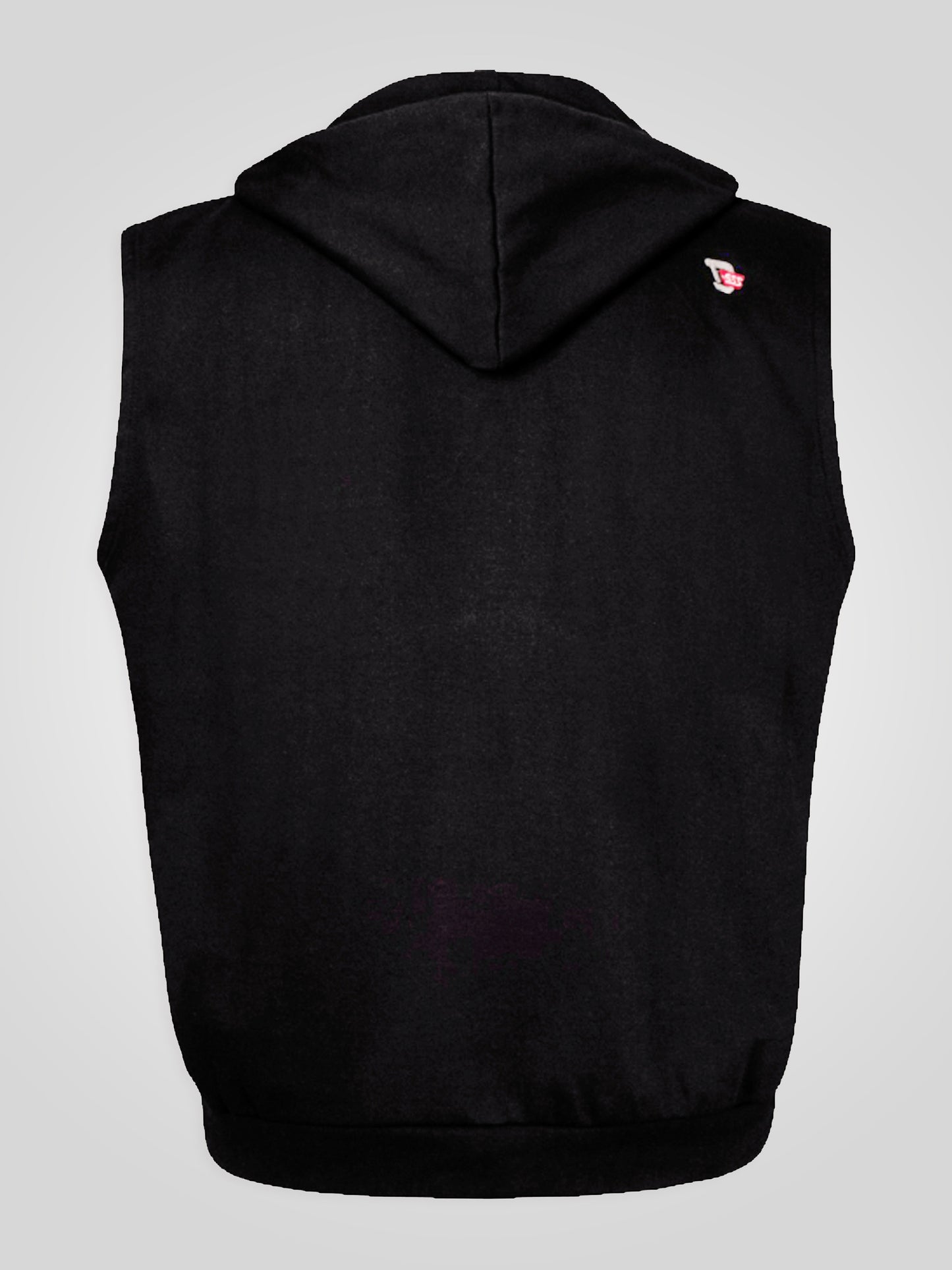 BLAKE-D555 Black Sleeveless Fleece Hoody