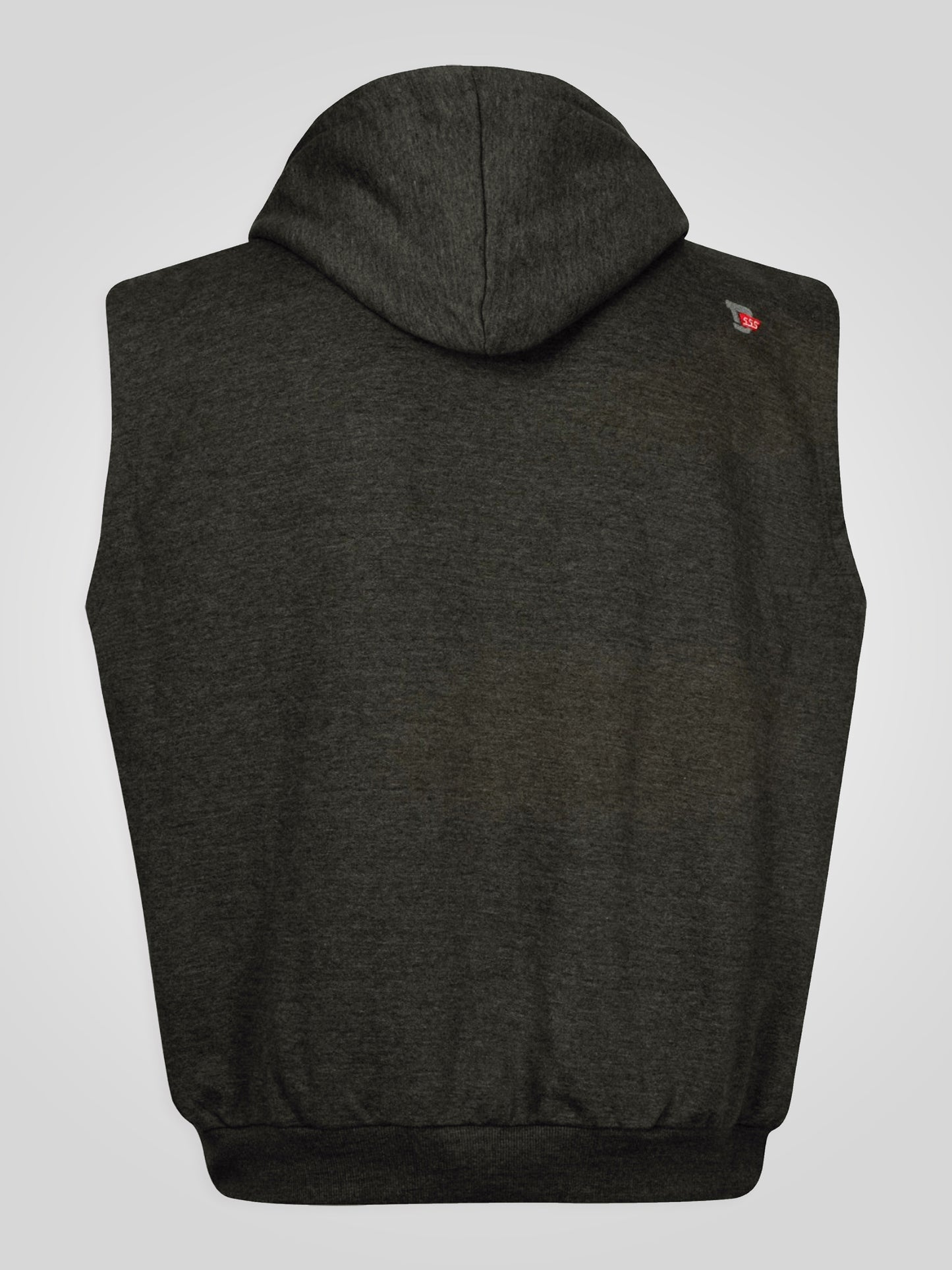 BLAKE-D555 Charcoal Sleeveless Fleece Hoody