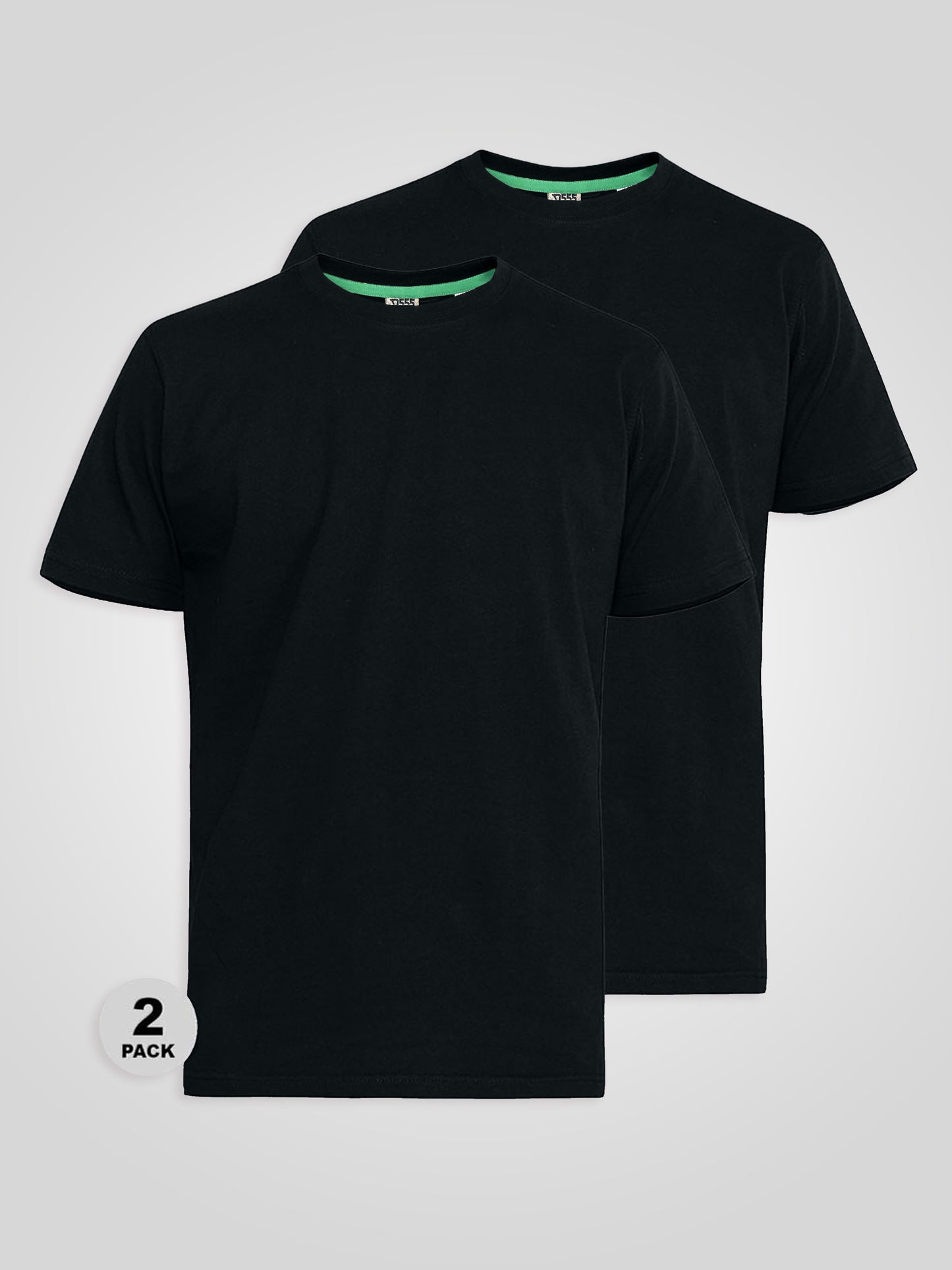 FENTON -D555 Black/Black Pack Of 2 Crew Neck T-Shirt