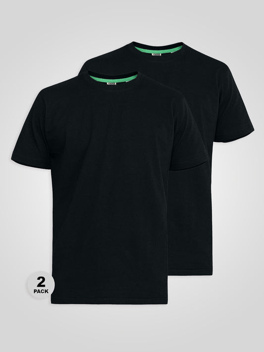 FENTON -D555 Black/Black Pack Of 2 Crew Neck T-Shirt