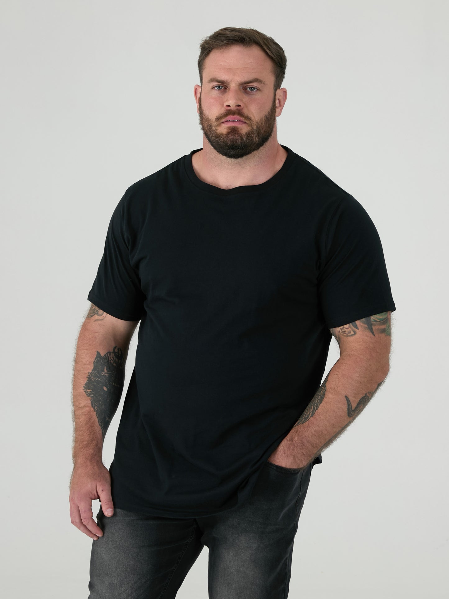 FENTON -D555 Black/Black Pack Of 2 Crew Neck T-Shirt