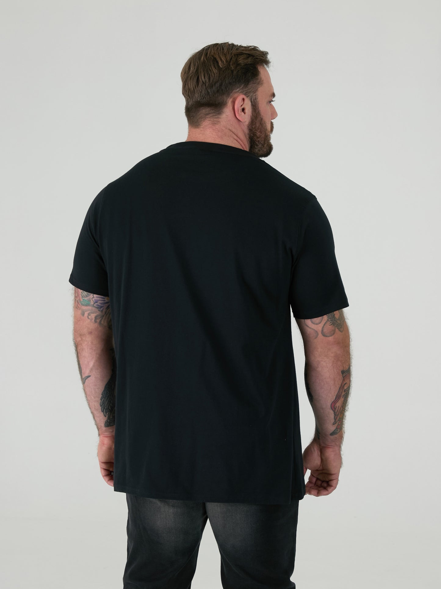 FENTON -D555 Black/Black Pack Of 2 Crew Neck T-Shirt