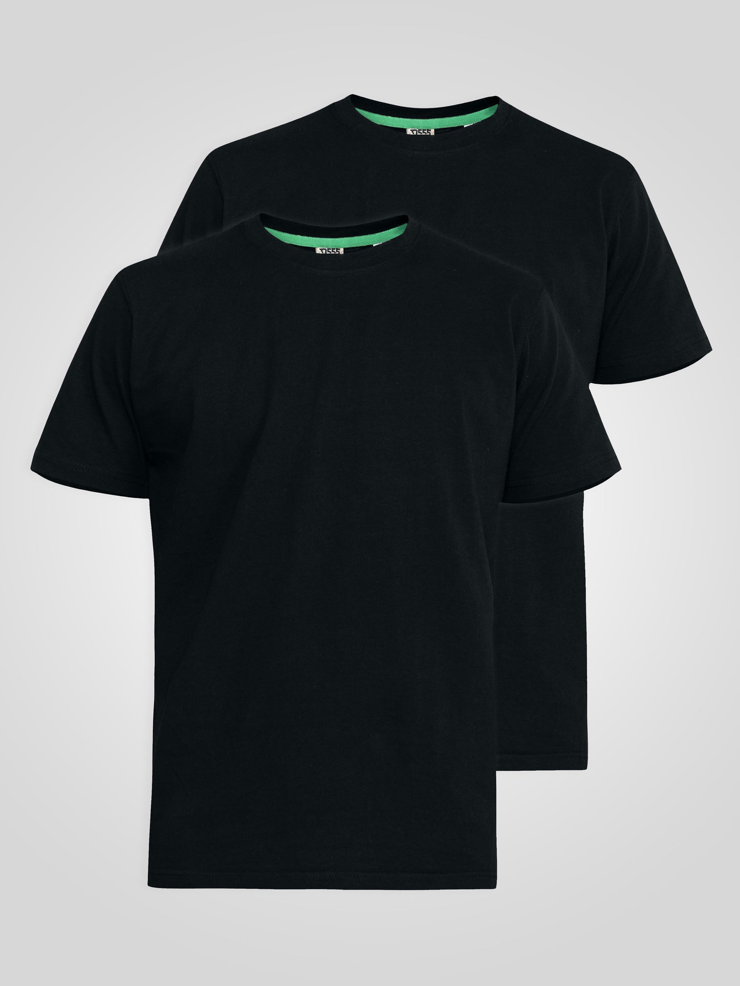 FENTON -D555 Black/Black Pack Of 2 Crew Neck T-Shirt