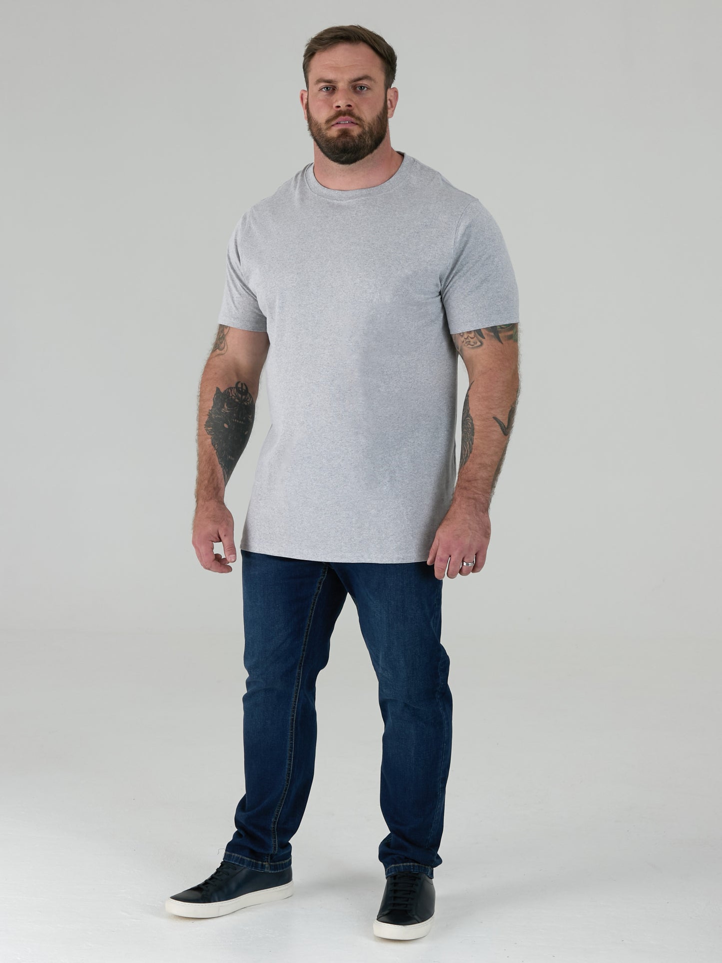 FENTON -D555 Black/Grey Pack Of 2 Crew Neck T-Shirt