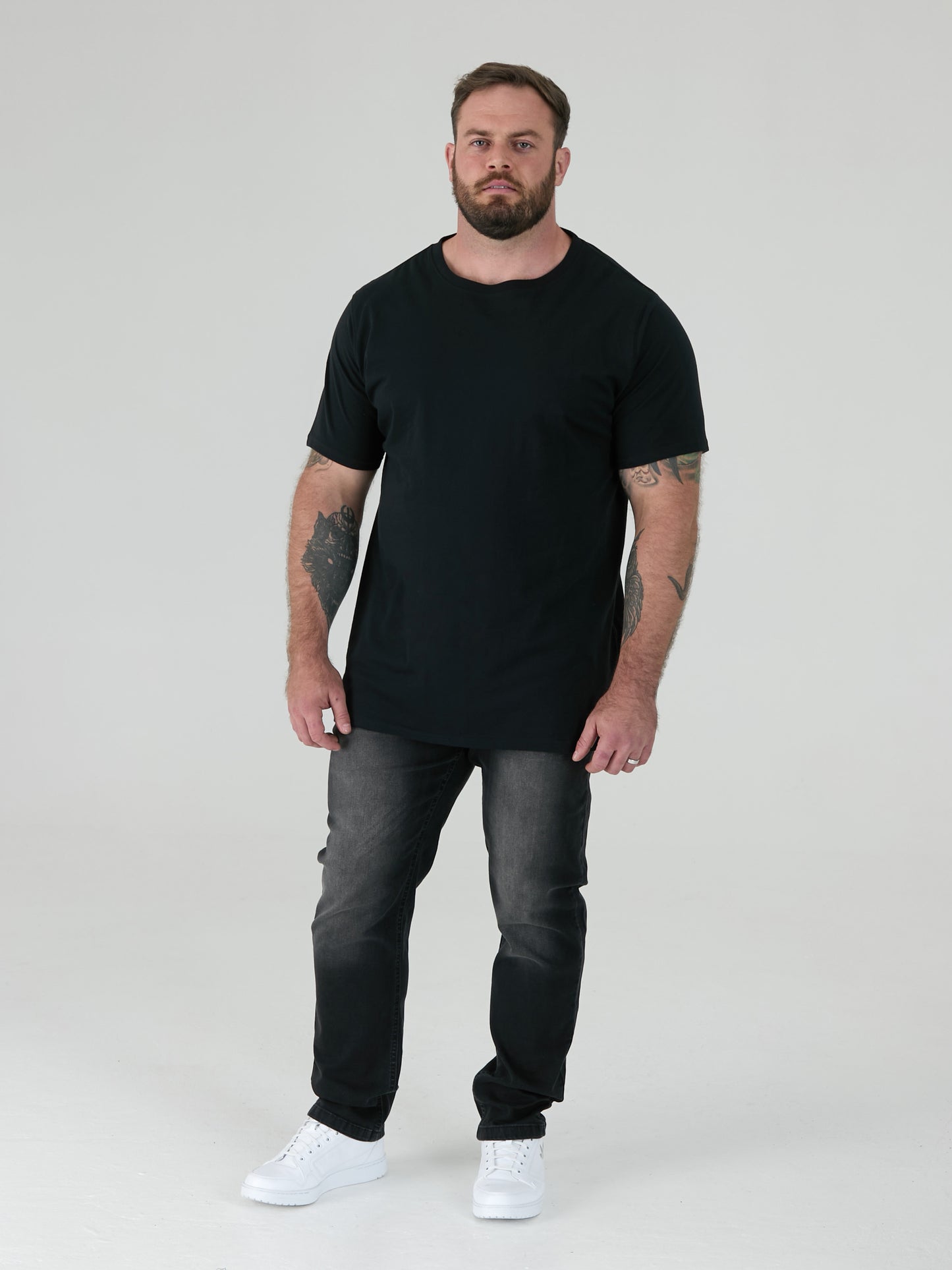 FENTON -D555 Black/Grey Pack Of 2 Crew Neck T-Shirt