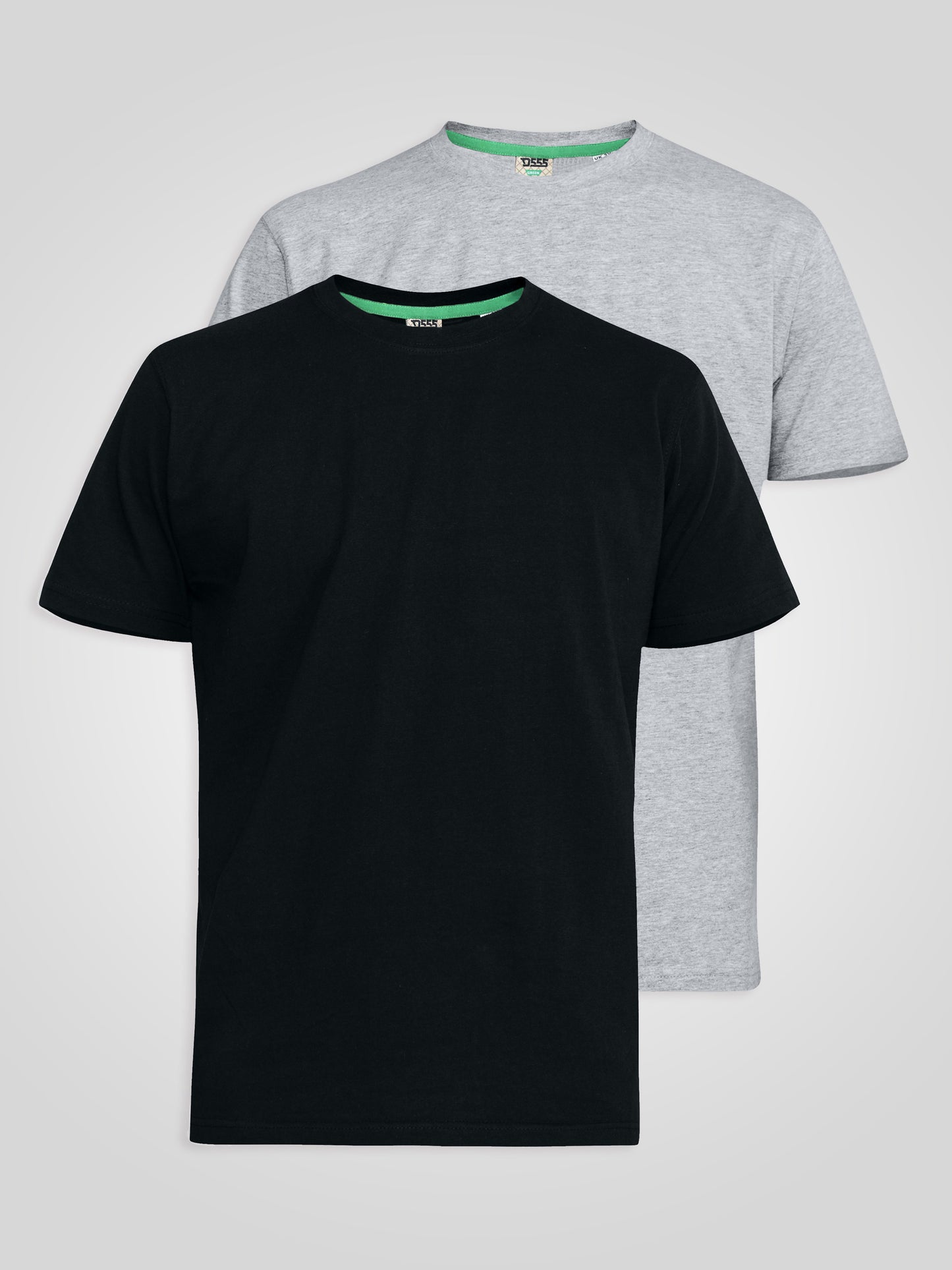 FENTON -D555 Black/Grey Pack Of 2 Crew Neck T-Shirt