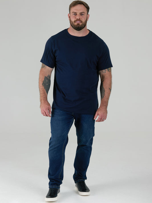 FENTON -D555 Black/Navy Pack Of 2 Crew Neck T-Shirt