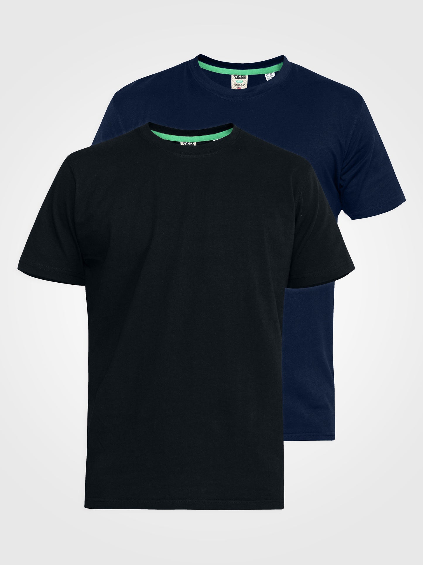 FENTON -D555 Black/Navy Pack Of 2 Crew Neck T-Shirt