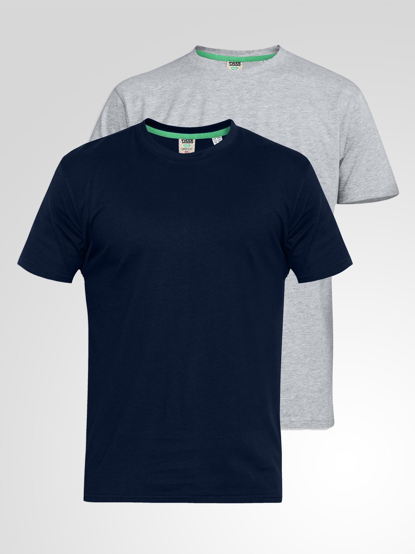FENTON -D555 Navy/Grey Pack Of 2 Crew Neck T-Shirt