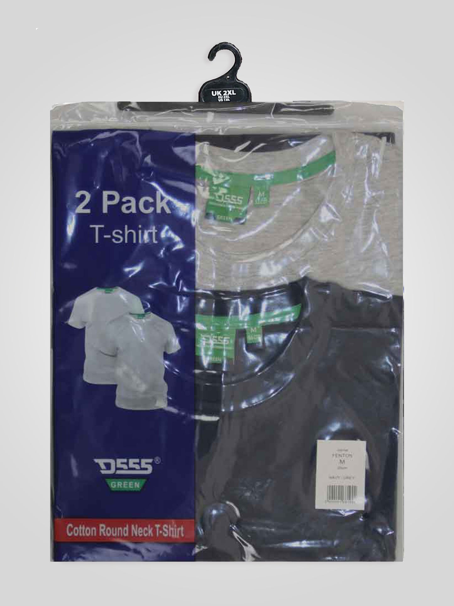 FENTON -D555 Navy/Grey Pack Of 2 Crew Neck T-Shirt