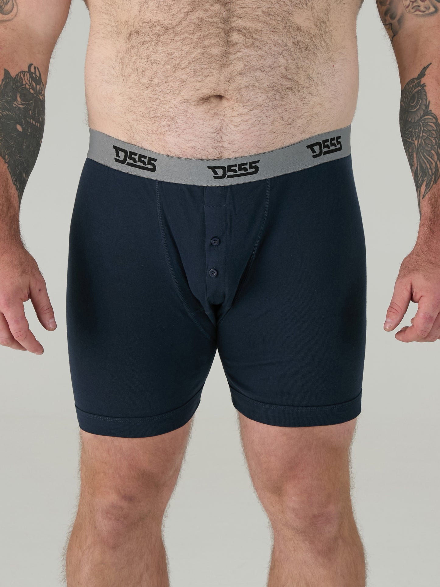 DRIVER 1 -D555 Black/Grey/Navy Pack Of 3 Cotton Boxer Short